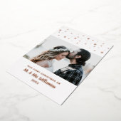 新婚カップルカスタムの写真初めてのクリスマス 箔シーズンカード (回転した状態)