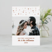 新婚カップルカスタムの写真初めてのクリスマス 箔シーズンカード (立ち正面)