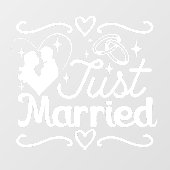 新婚カップルハート型結婚指輪 ウィンドウサイン (シート)