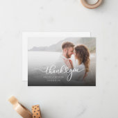新婚カップルモダン写真ありがとう ノートカード (正面/裏面インサイチュ)