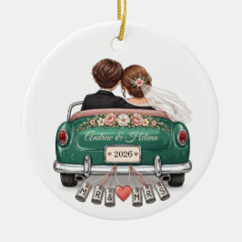 新婚カップル専用カスタマイズクリスマスオーナメント 車 セラミックオーナメント