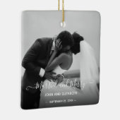 新婚カップル第2写真ミセスシンプルー セラミックオーナメント (右)