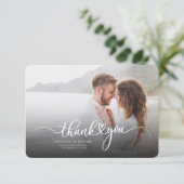 新婚カップル結婚の写真サンキューカード (スタンド正面)