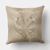 新婚カップル結婚の華やかな贈り物パーソナライズされた。 クッション (裏面)