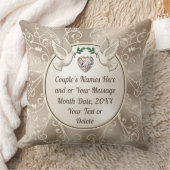 新婚カップル結婚の華やかな贈り物パーソナライズされた。 クッション (ブランケット)