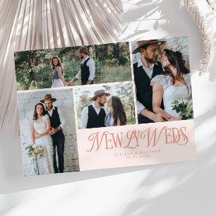 新婚カップル+バラエティ豊かな写真の結婚式 案内状