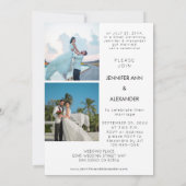 新婚カップル B 3 写真 & タイポグラフィー 結婚式の披露宴 招待状 (裏面)