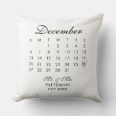 新婚カレンダー結婚日 クッション (正面)