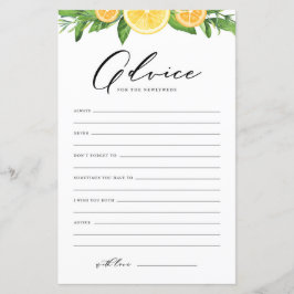 新婚カードのレモンとオレンジのアドバイス