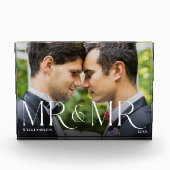 新婚ギフトカップル写真モダン記念Mr. フォトブロック (正面)