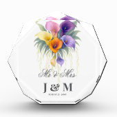 新婚ギフト カラーの花 ブライド グルーム フォトブロック (正面)