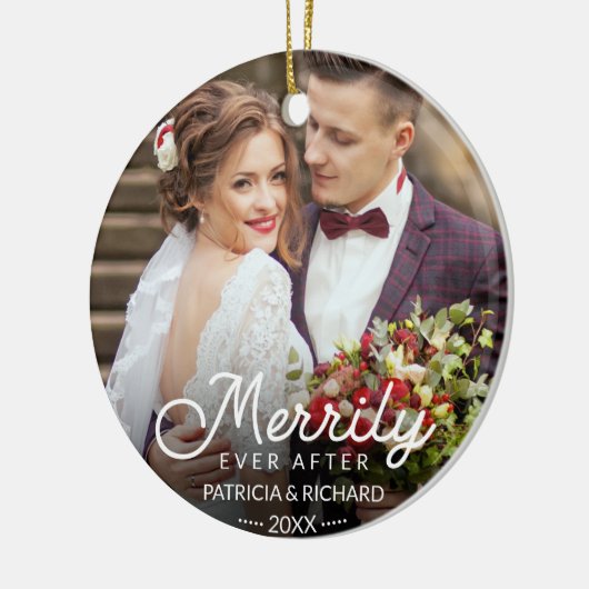 新婚クリスマスのあとずっと楽しく セラミックオーナメント (左)