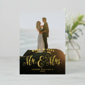 新婚クリスマスの暖かい願い写真 箔シーズンカード (立ち正面)