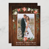 新婚クリスマスウッドウォーターカラーウィンターフローラ シーズンカード (正面/裏面)
