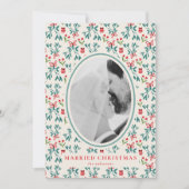 新婚クリスマスカードグランドミレニアルパターン 招待状 (正面)