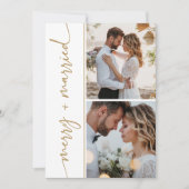 新婚クリスマスカード3 Photo Holiday Card金ゴールド シーズンカード (正面)