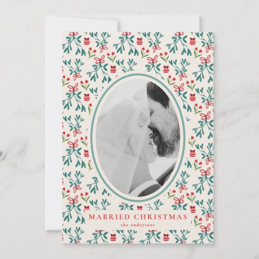 新婚クリスマスカード グランドミレニアルパターン 招待状 (正面)