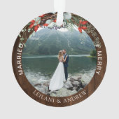 新婚クリスマスフォトウォーターカラーホリーウッド オーナメント (裏面)