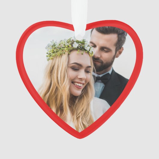 新婚クリスマスフォトレッド オーナメント (正面)