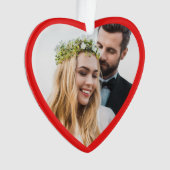 新婚クリスマスフォトレッド オーナメント (正面)