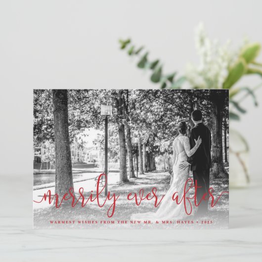 新婚クリスマス写真カード（裏面にお礼メッセージ） シーズンカード (スタンド正面)