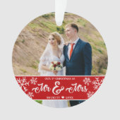 新婚クリスマス初のスノーフレークさんの写真 オーナメント (正面)