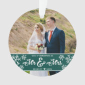 新婚クリスマス初のスノーフレークさんの写真 オーナメント (正面)