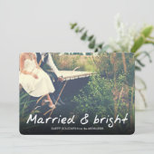 新婚クリスマス結婚した明るい写真の休日 シーズンカード (スタンド正面)