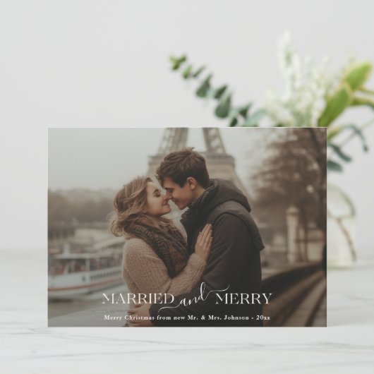 新婚クリスマス結婚した&写メリー真 シーズンカード (スタンド正面)