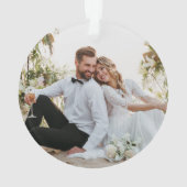 新婚クリスマス飾り写真結婚した&ブライト オーナメント (裏面)