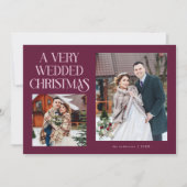 新婚クリスマス カラベリーの新婚夫婦の写真 シーズンカード (正面)