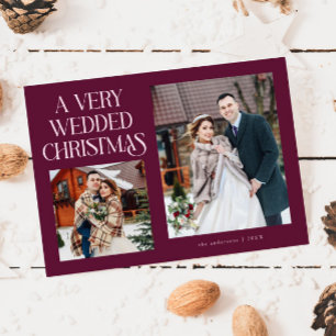 新婚クリスマス カラベリーの新婚夫婦の写真 シーズンカード