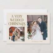 新婚クリスマス 新婚夫婦 写真 クリーム色 シーズンカード (正面)