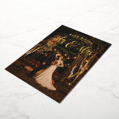 新婚クリスマス Mr. and Mrs. 1 枚の写真で温かい願い 箔シーズンカード (回転した状態)