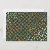 新婚グリーンプレイド金ゴールド写真クリスマスホリデー シーズンカード (裏面)