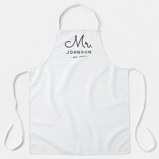新婚グルームホワパーソナライズされたイト エプロン (正面)