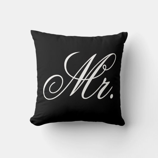 新婚グロマタイポグラフィ氏の白黒 クッション (正面)