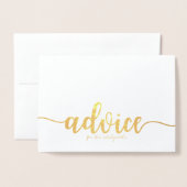 新婚ゴールドフォイルのグリーティングカードのアドバイス 箔カード (封筒付き正面)
