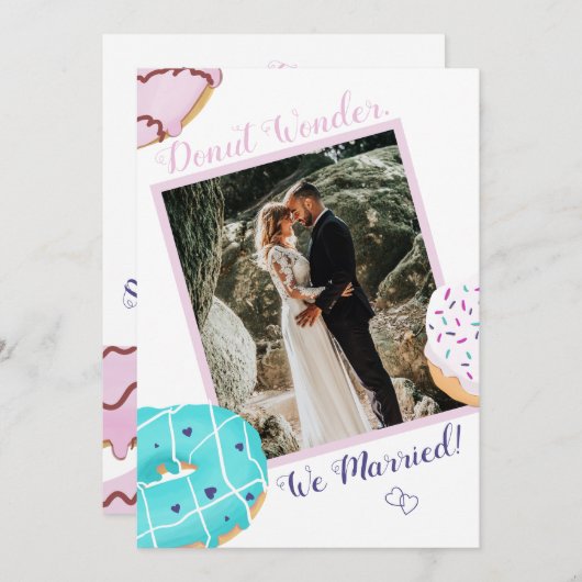 新婚ドーナツ 2枚の写真 結婚発表 シーズンカード (正面/裏面)