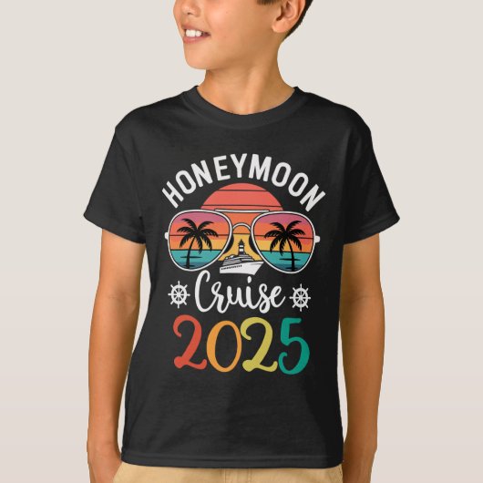 新婚ハネムーン クルーズ 2025 マッチング カップル Tシャツ (正面)