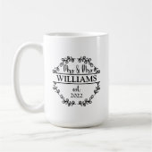 新婚パーソナライズされた夫妻 コーヒーマグカップ (左)