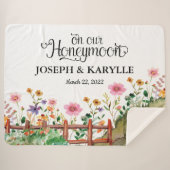 新婚パーソナライズされた者のためのハネムーン毛布 シェルパブランケット (正面(横))