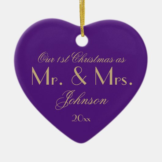 新婚パープル氏の第1回のクリスマスカッコいい セラミックオーナメント (正面)