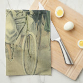 新婚ビクトリアン結婚自転車 キッチンタオル (四つ折り)