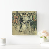 新婚ビクトリアン結婚自転車 スクエア壁時計 (ホーム)