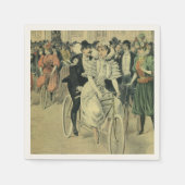 新婚ビクトリアン結婚自転車 スタンダードカクテルナプキン (正面)