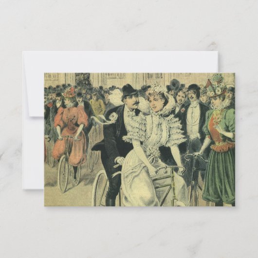 新婚ビクトリアン結婚自転車 出欠カード (正面)
