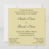 新婚ビクトリアン結婚自転車 招待状 (裏面)