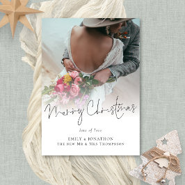 新婚フォトオーバーレイメリークリスマス シーズンカード