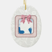 新婚フォトクリスマスオーナメントテンプレート セラミックオーナメント (裏面)